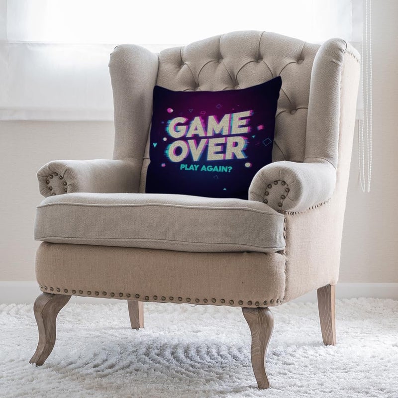 Moslion Game Pillow Cover Vintage Video Games Throw Pillow Case 18x18 Inch Cotton Linen Square Cushion Decorative Cover for Sofa Bedroom Green - Image 4